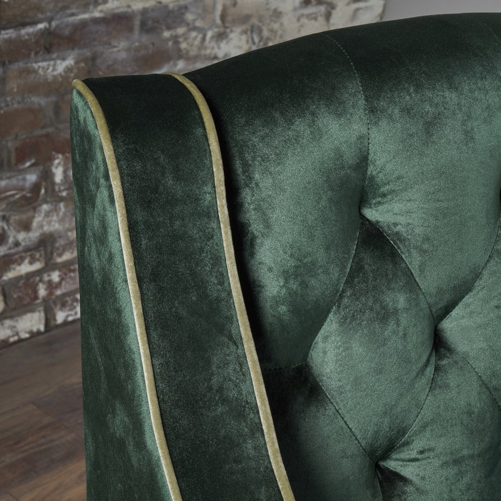 Lara Two Tone Tufted Emerald New Velvet Club Armchair - Image 2