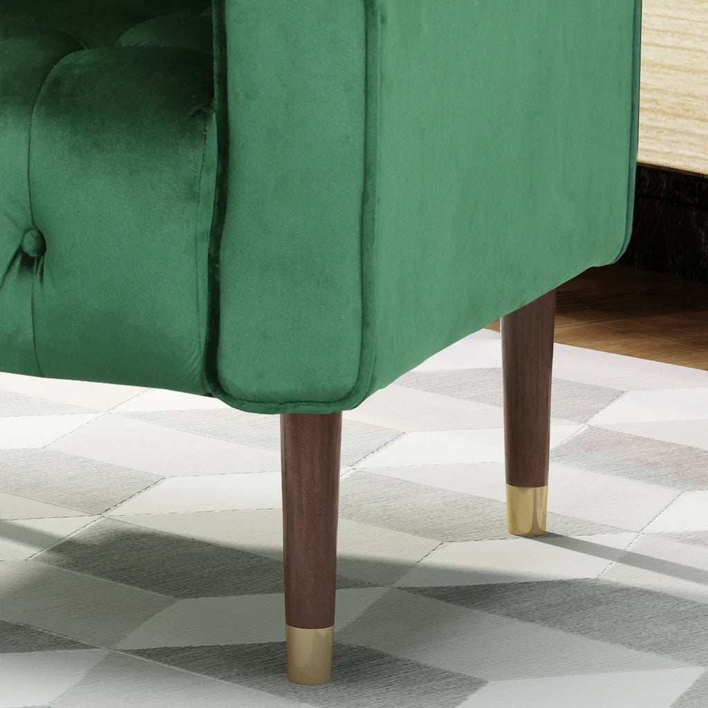 Lewisham Emerald Tufted Velvet Armchair - Image 2