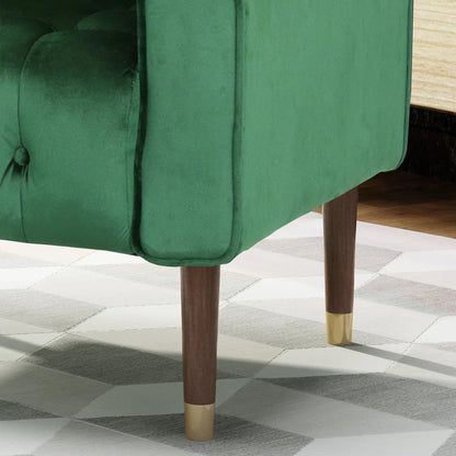 Lewisham Emerald Tufted Velvet Armchair - Image 2