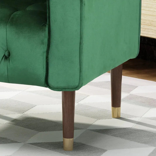 Lewisham Emerald Tufted Velvet Armchair - Image 2