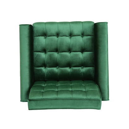 Lewisham Emerald Tufted Velvet Armchair - Image 4