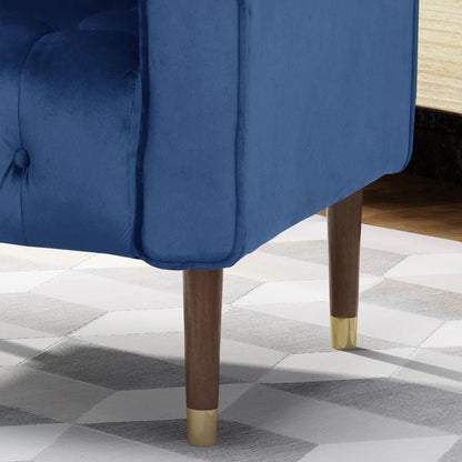 Lewisham Navy Blue Tufted Velvet Armchair - Image 2