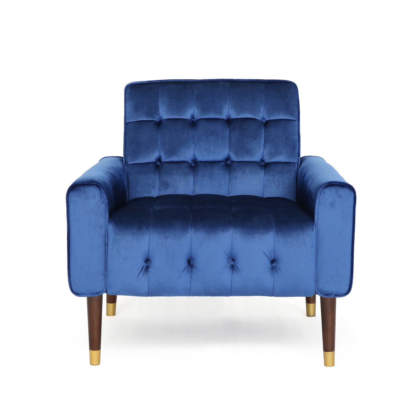 Lewisham Navy Blue Tufted Velvet Armchair - Image 4