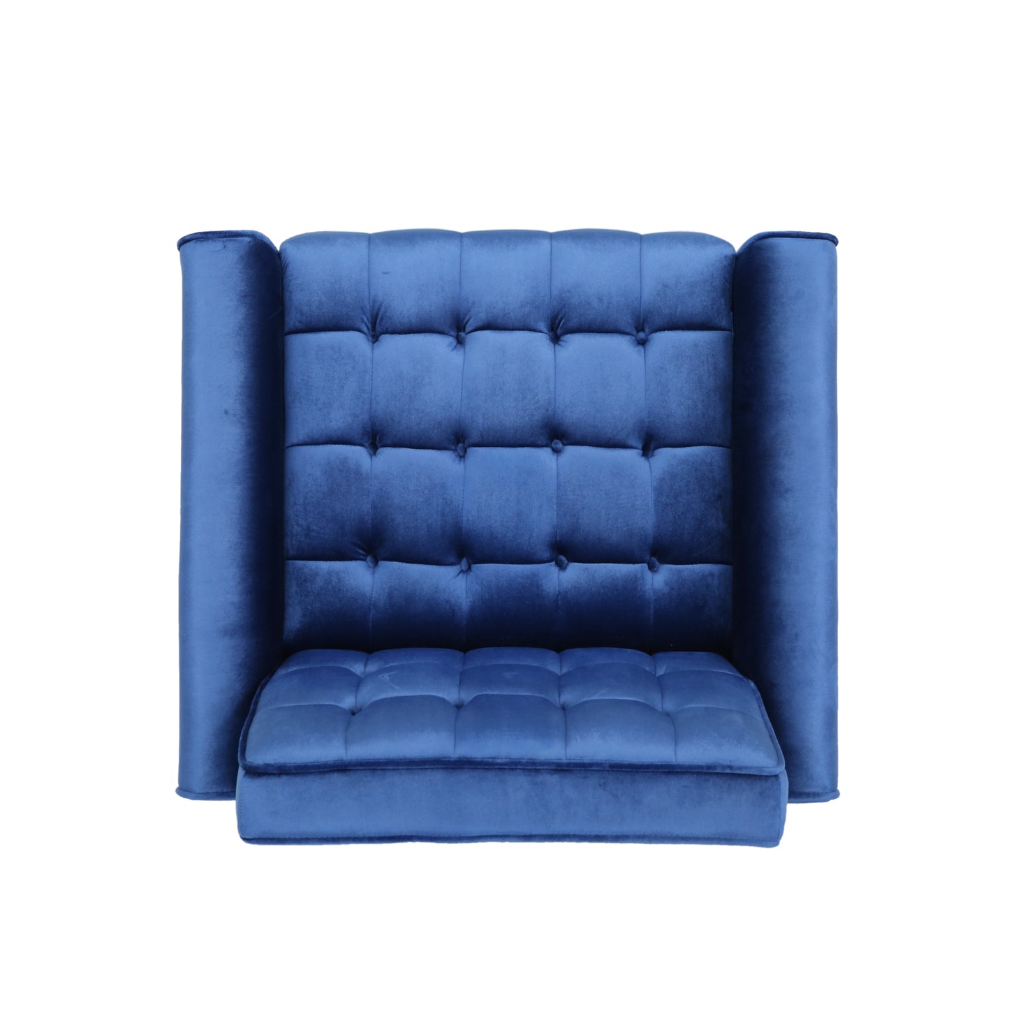 Lewisham Navy Blue Tufted Velvet Armchair - Image 5
