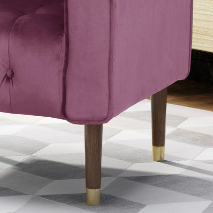 Lewisham Raisin Tufted Velvet Armchair - Image 3