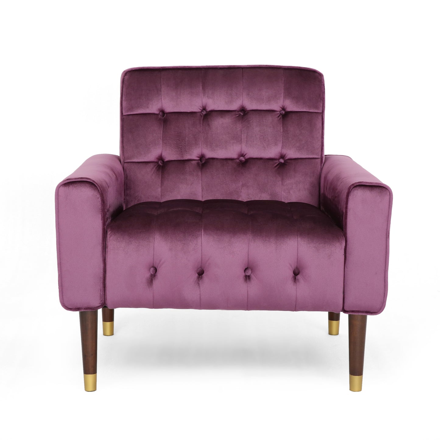 Lewisham Raisin Tufted Velvet Armchair - Image 4