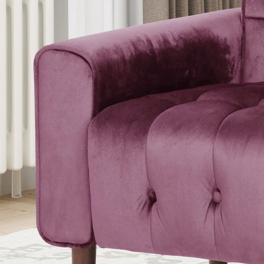 Lewisham Raisin Tufted Velvet Armchair - Image 5