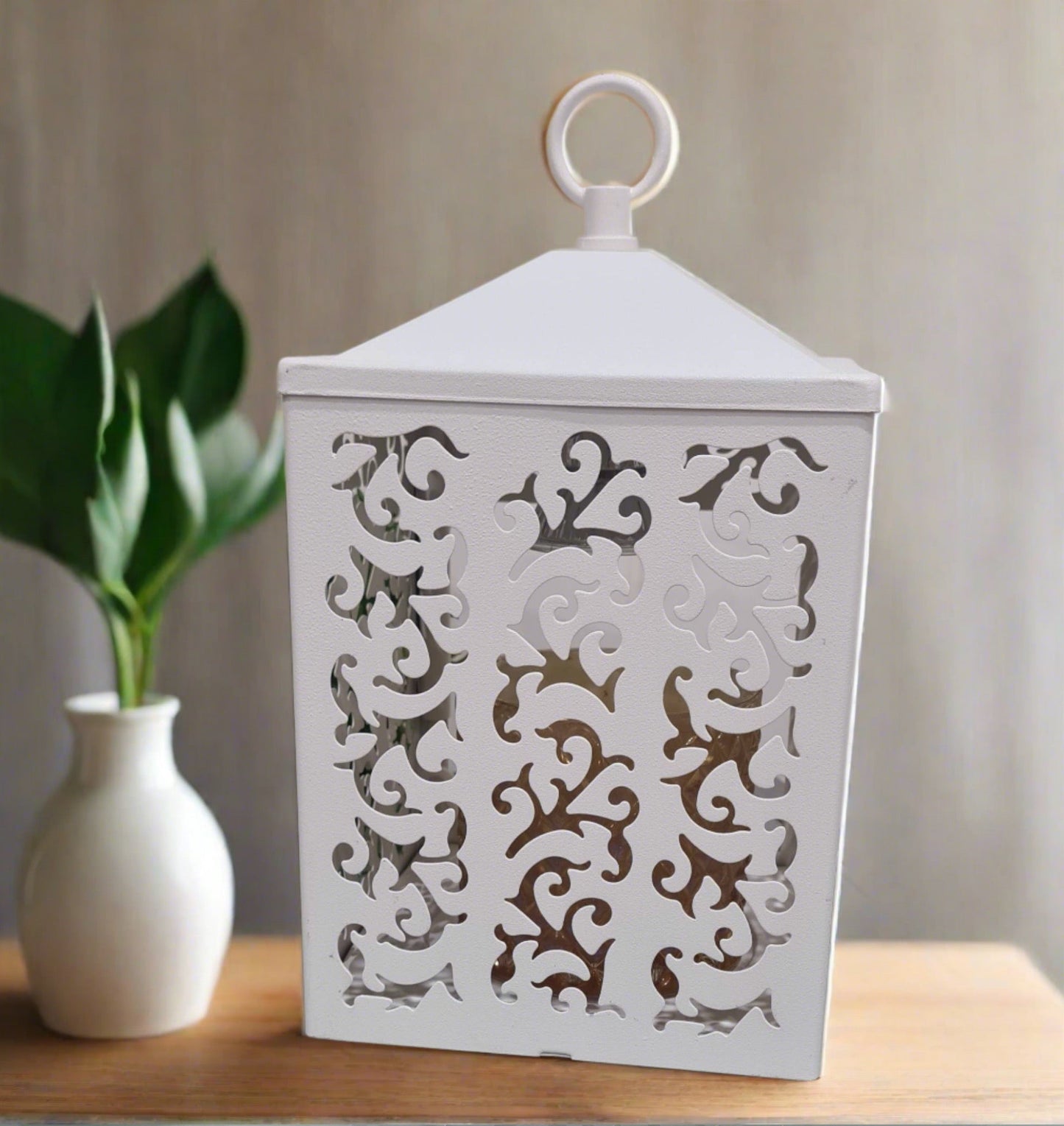 White Cottage Lantern - Image 2