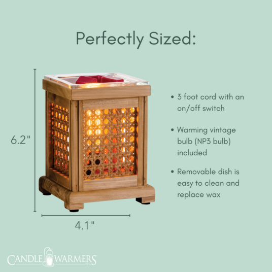 Wood & Cane Vintage Bulb Illumination Warmer - Image 4