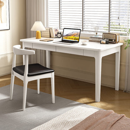 Mitch Solid Wood Study Desk /Rubberwood/Minimal Assembly/White - Image 2