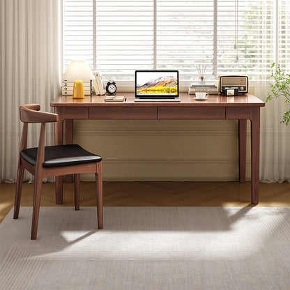 Mitch Solid Wood Study Desk /Rubberwood/Minimal Assembly/Walnut - Image 2