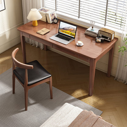 Mitch Solid Wood Study Desk /Rubberwood/Minimal Assembly/Walnut - Image 3