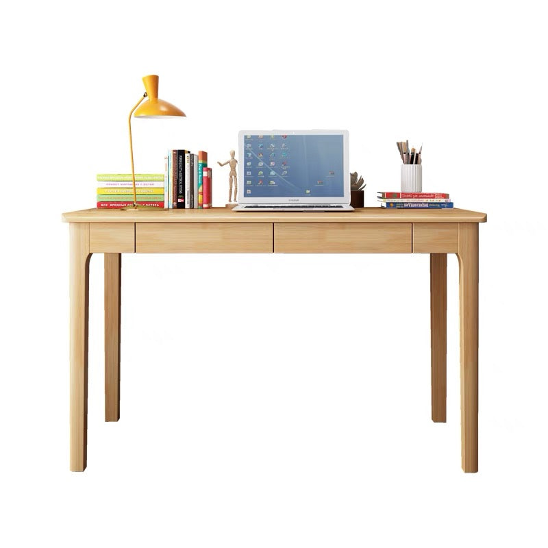 Mitch Solid Wood Study Desk /Rubberwood/Minimal Assembly/Natural Wood Colour - Image 2