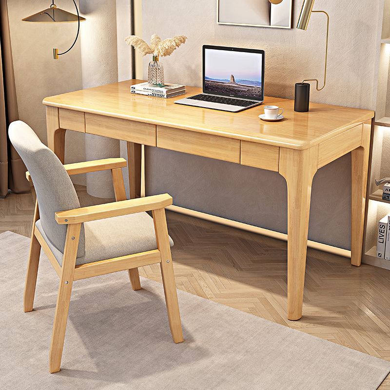 Mitch Solid Wood Study Desk /Rubberwood/Minimal Assembly/Natural Wood Colour - Image 3