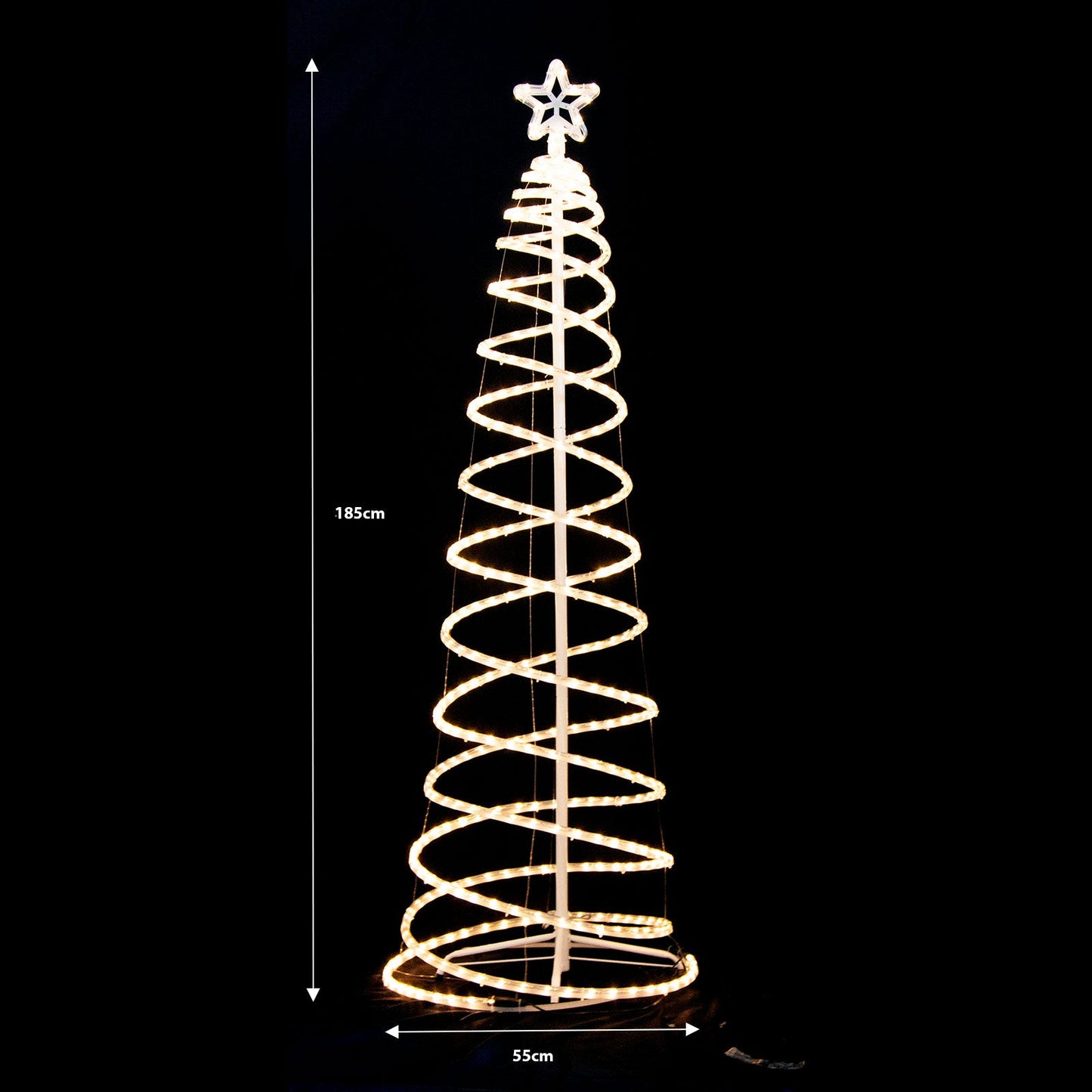 Samland Led 185cm Spiral Rope Light Christmas Tree Star Motif Warm White - Image 2
