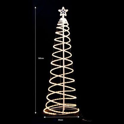 Samland Led 185cm Spiral Rope Light Christmas Tree Star Motif Warm White - Image 2