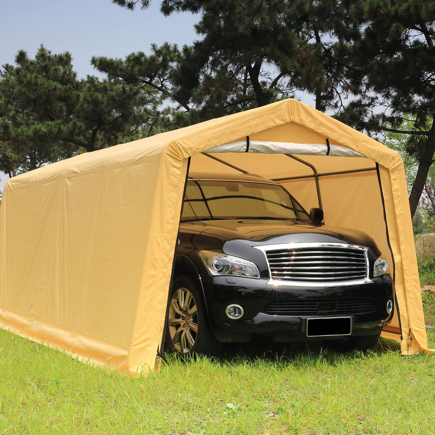 Samland Portable Carport Garage Shelter Canopy Single Size 10x20FT - Image 3