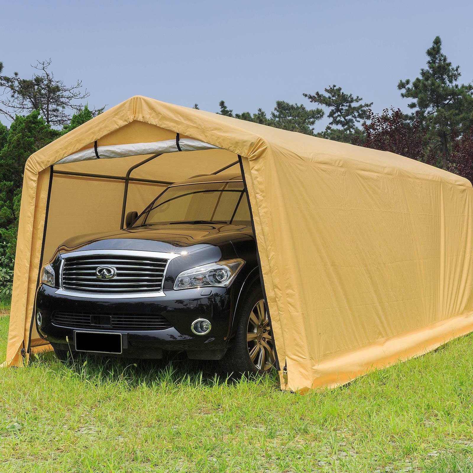 Samland Portable Carport Garage Shelter Canopy Single Size 10x20FT - Image 4