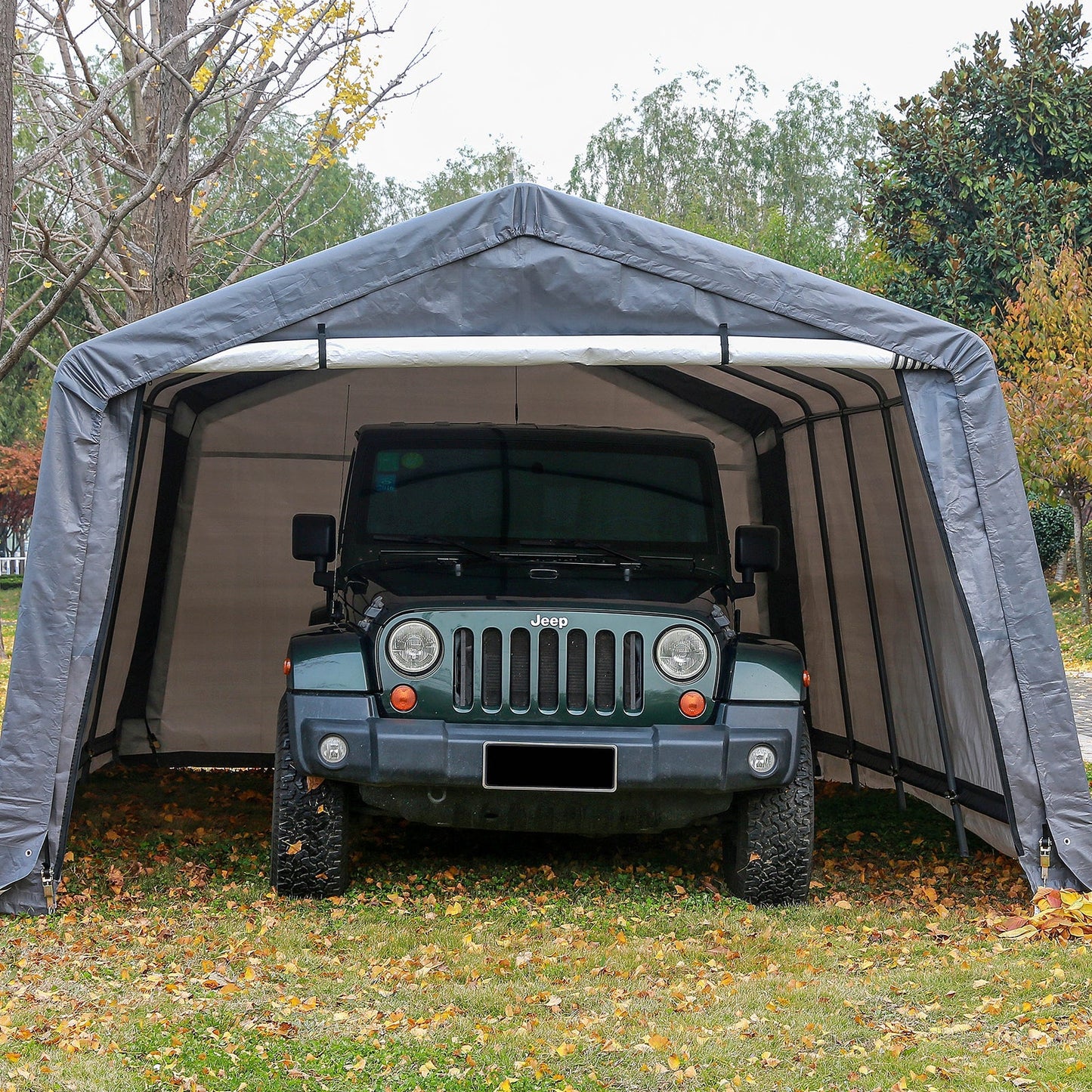 Samland Portable Carport Garage Shelter Canopy Single Size 12x20FT - Image 2