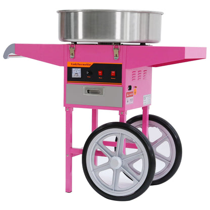 Samland Commercial Fairy Floss Machine with Wheeled Cart - Image 2