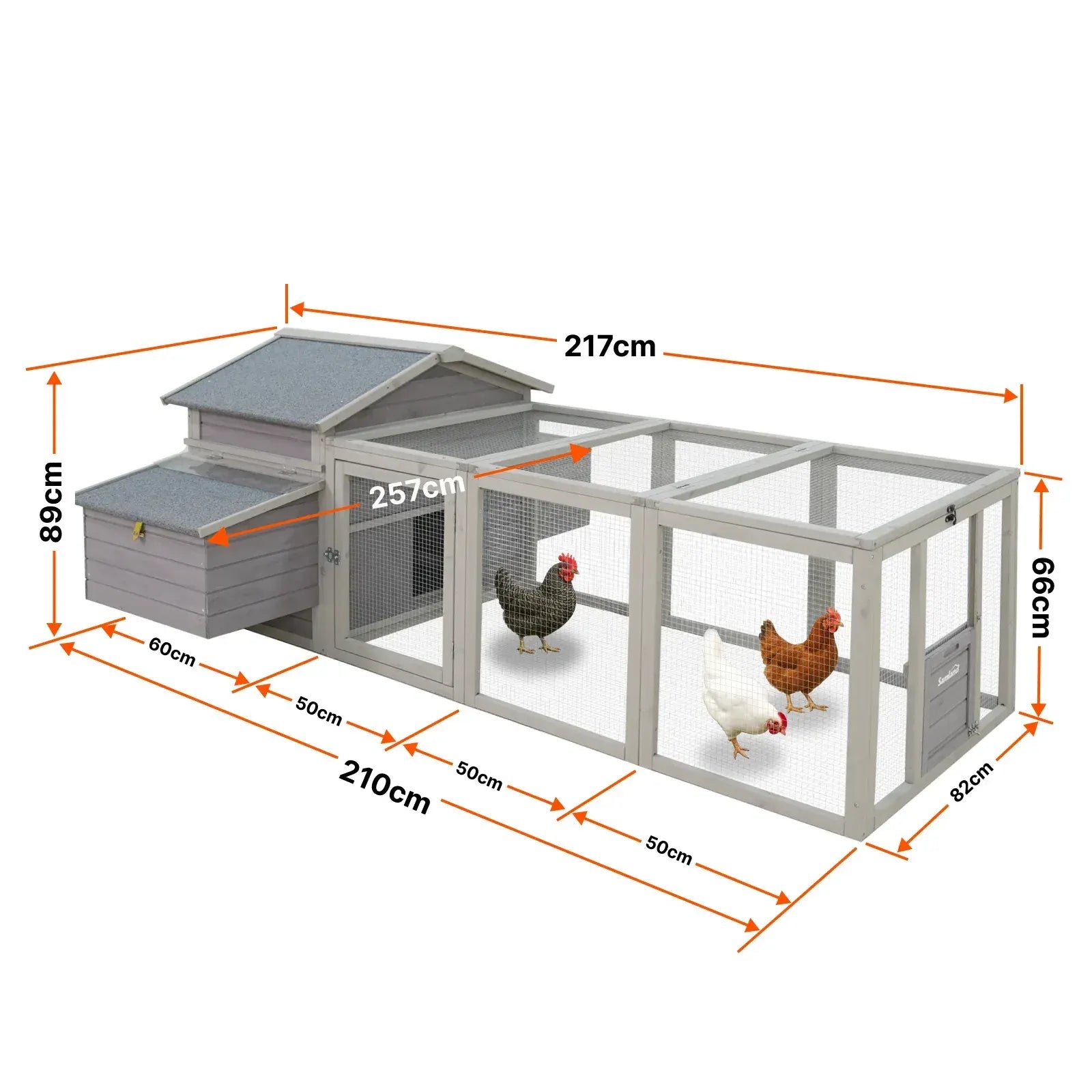 Samland Wooden Chicken Coop with Spacious Run – Outdoor Waterproof Hen House for Multiple Chickens - Image 3