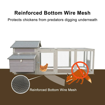 Samland Wooden Chicken Coop with Spacious Run – Outdoor Waterproof Hen House for Multiple Chickens - Image 5