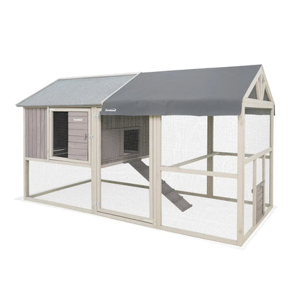 Samland Large Wooden Backyard Chicken Coop with Big Run and Nesting Boxes