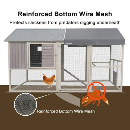Samland Large Wooden Backyard Chicken Coop with Big Run and Nesting Boxes - Image 5