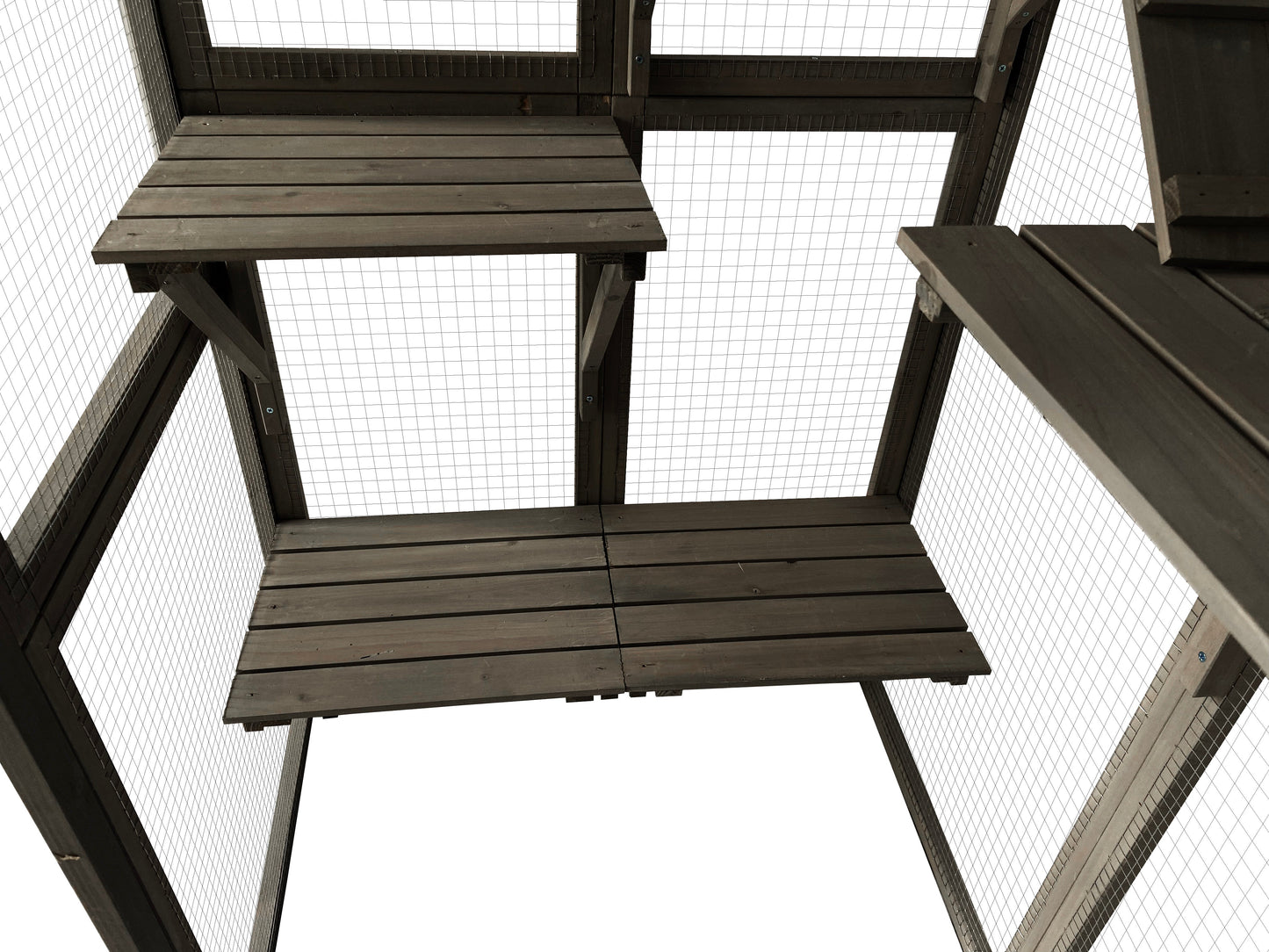 Samland Wooden Cat Cage Walk in Cat Condo House Kitten Ferret Enclosure Cage - Image 4