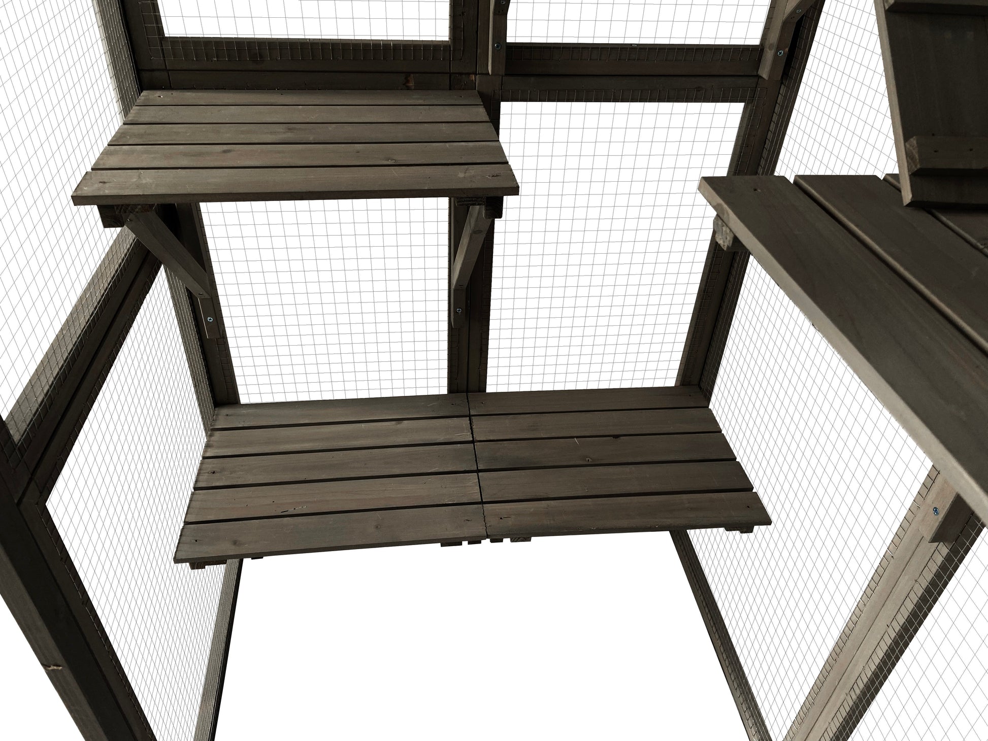 Samland Wooden Cat Cage Walk in Cat Condo House Kitten Ferret Enclosure Cage - Image 4