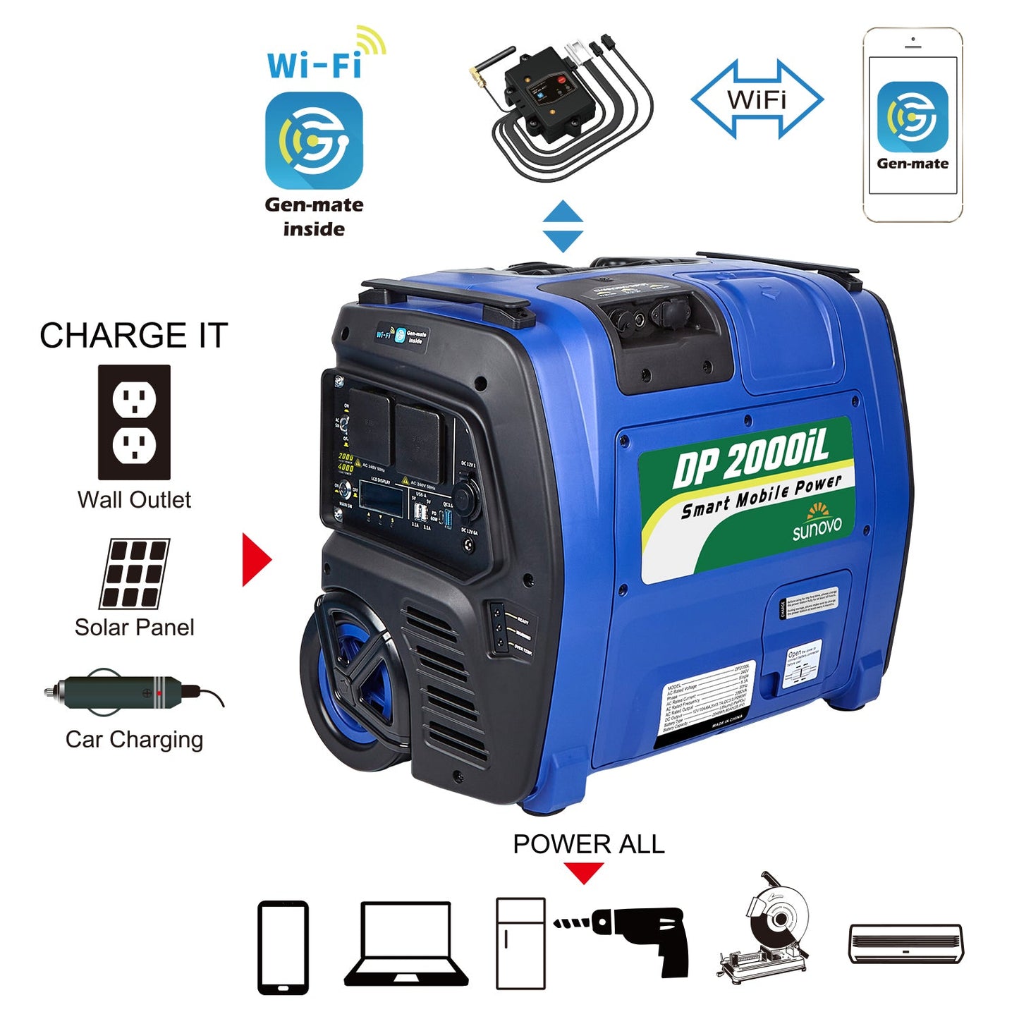 Samland 2000W Portable Power Station Solar Inverter Generator - Image 2