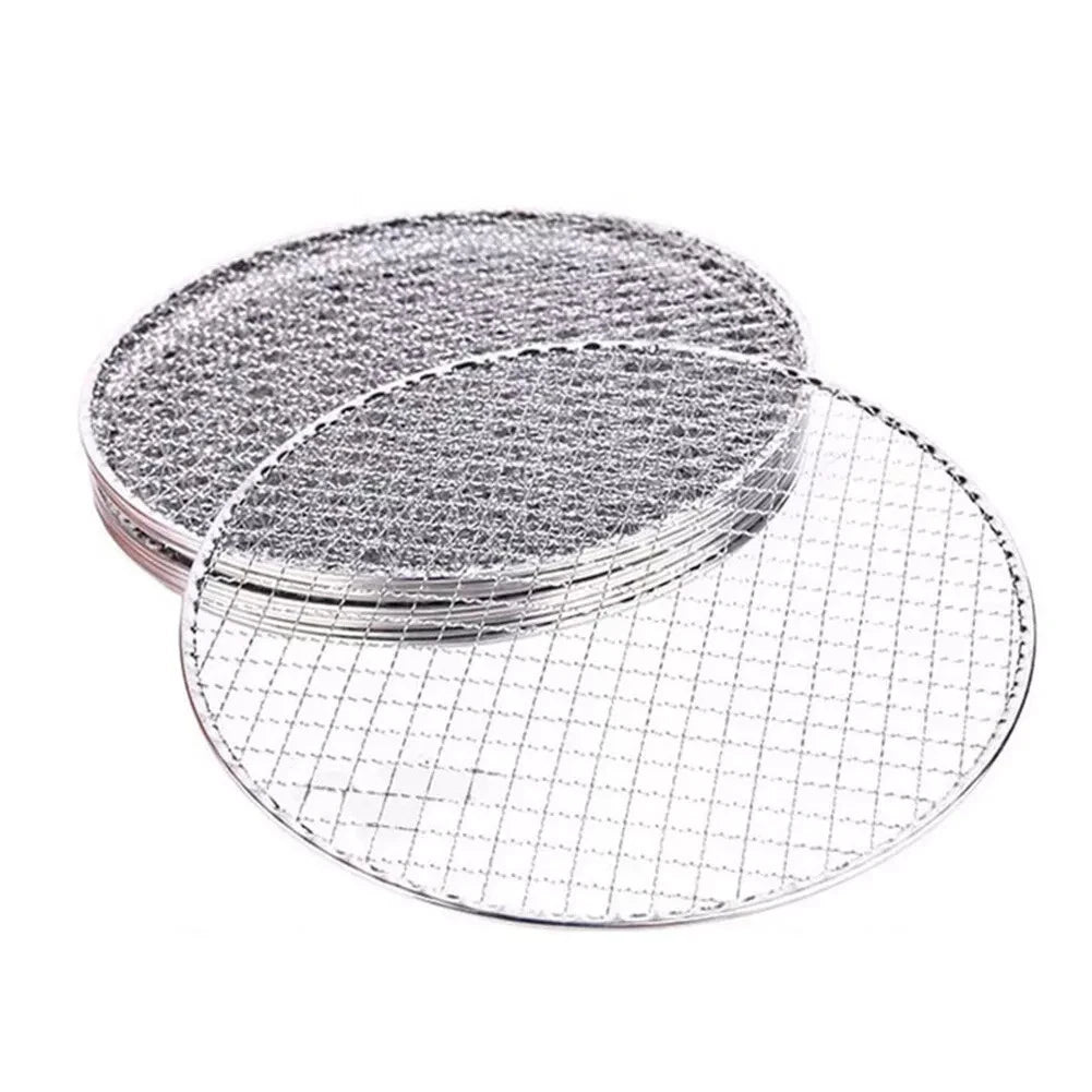 Samland 28CM BBQ Grill Mesh Fish Meat Round Net Mat Barbecue Pad for Camping - Image 2