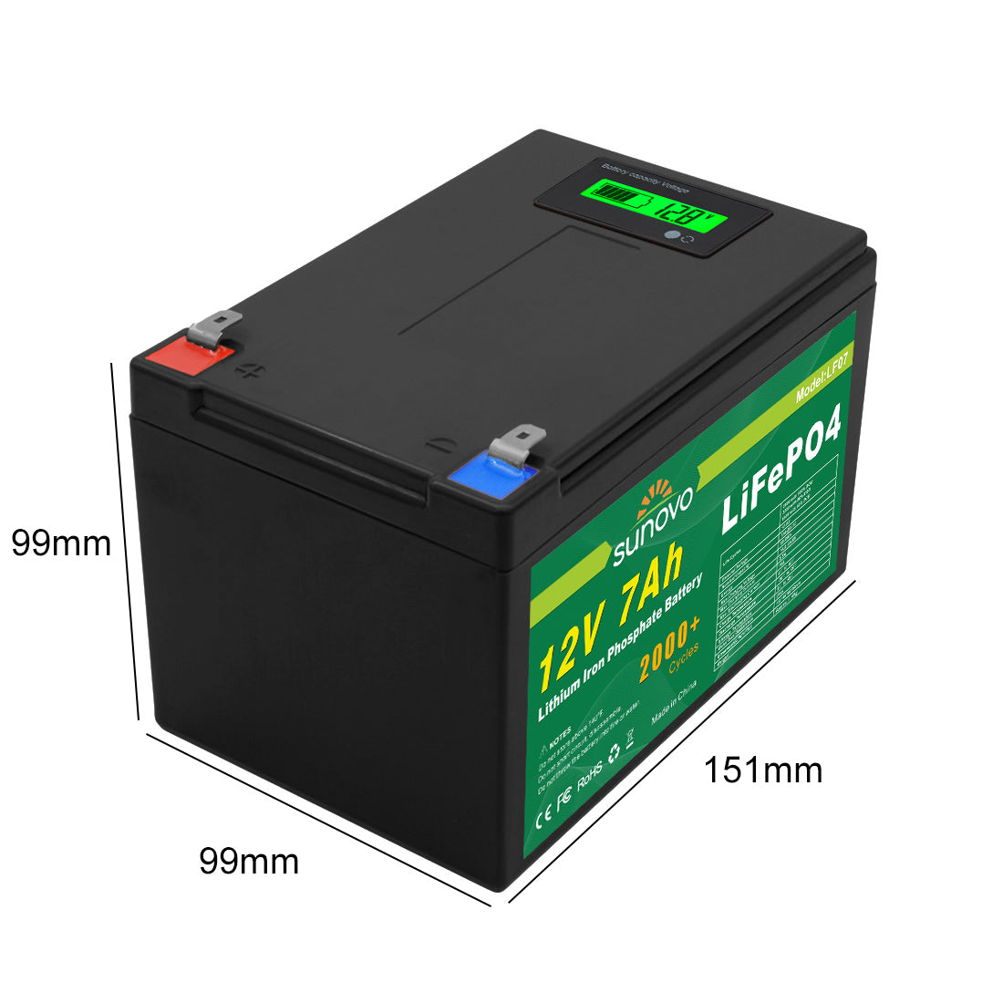 Samland 12V 7AH Deep Circle Lifepo4 Lithium Battery Rechargeable - Image 2