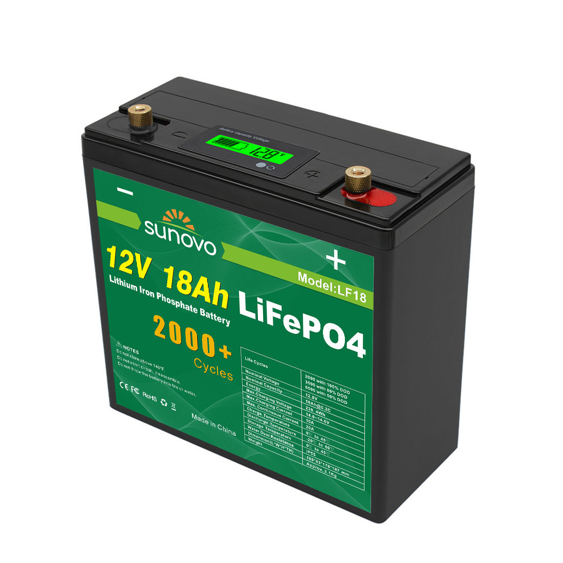 Samland 12V 18AH Deep Circle Lifepo4 Battery Rechargeable Lithium - Image 2