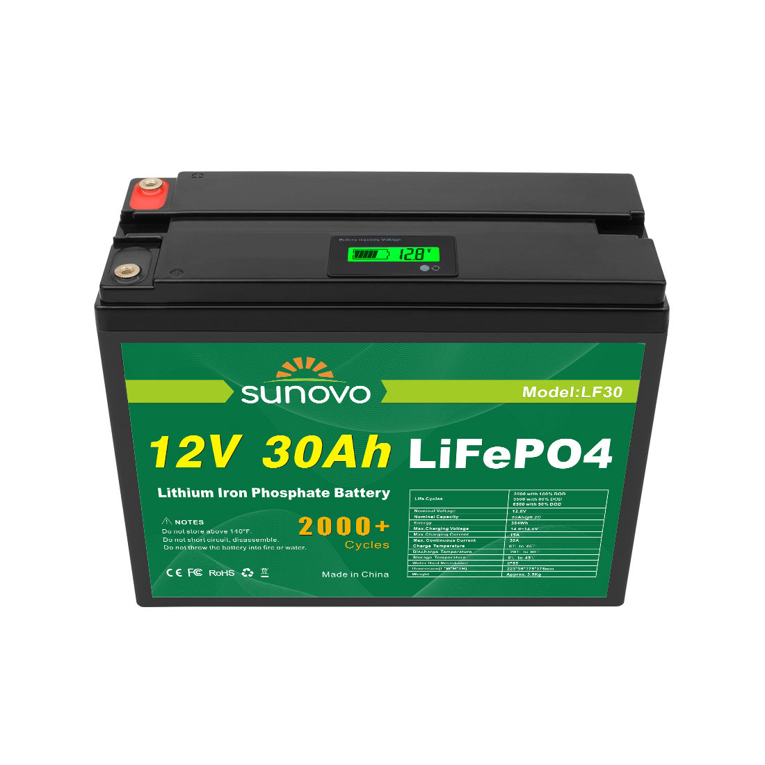 Samland 12V 30AH Deep Circle Lifepo4 Battery Rechargeable Lithium - Image 2