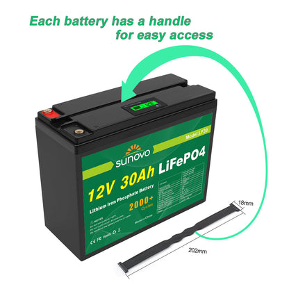 Samland 12V 30AH Deep Circle Lifepo4 Battery Rechargeable Lithium - Image 4