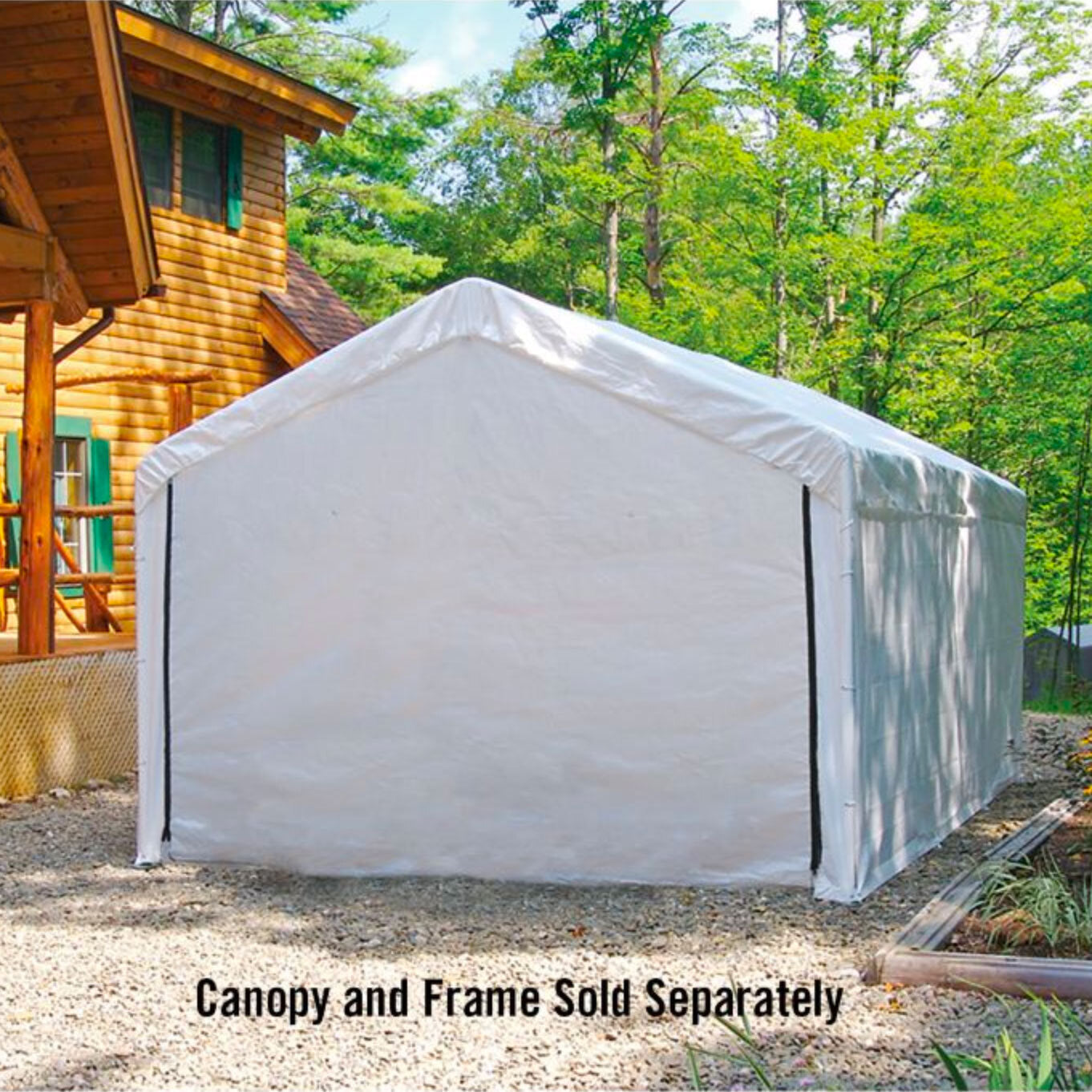 Samland Carport Wall for 10x20 ft Garage Shelter Canopy (PGS1107WALL) - White Wall Accessory Only - Image 2