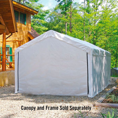 Samland Carport Wall for 10x20 ft Garage Shelter Canopy (PGS1107WALL) - White Wall Accessory Only - Image 2