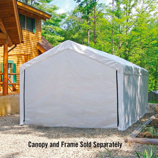 Samland Carport Wall for 10x20 ft Garage Shelter Canopy (PGS1107WALL) - White Wall Accessory Only - Image 2