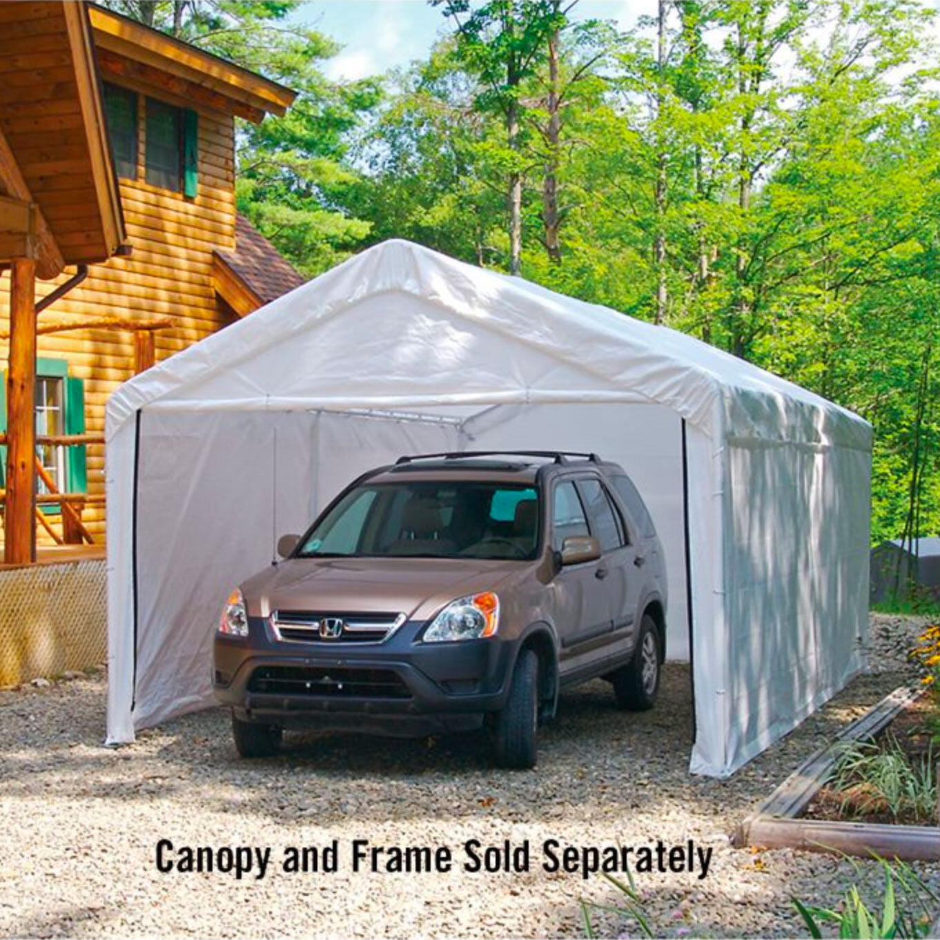 Samland Carport Wall for 10x20 ft Garage Shelter Canopy (PGS1107WALL) - White Wall Accessory Only - Image 3