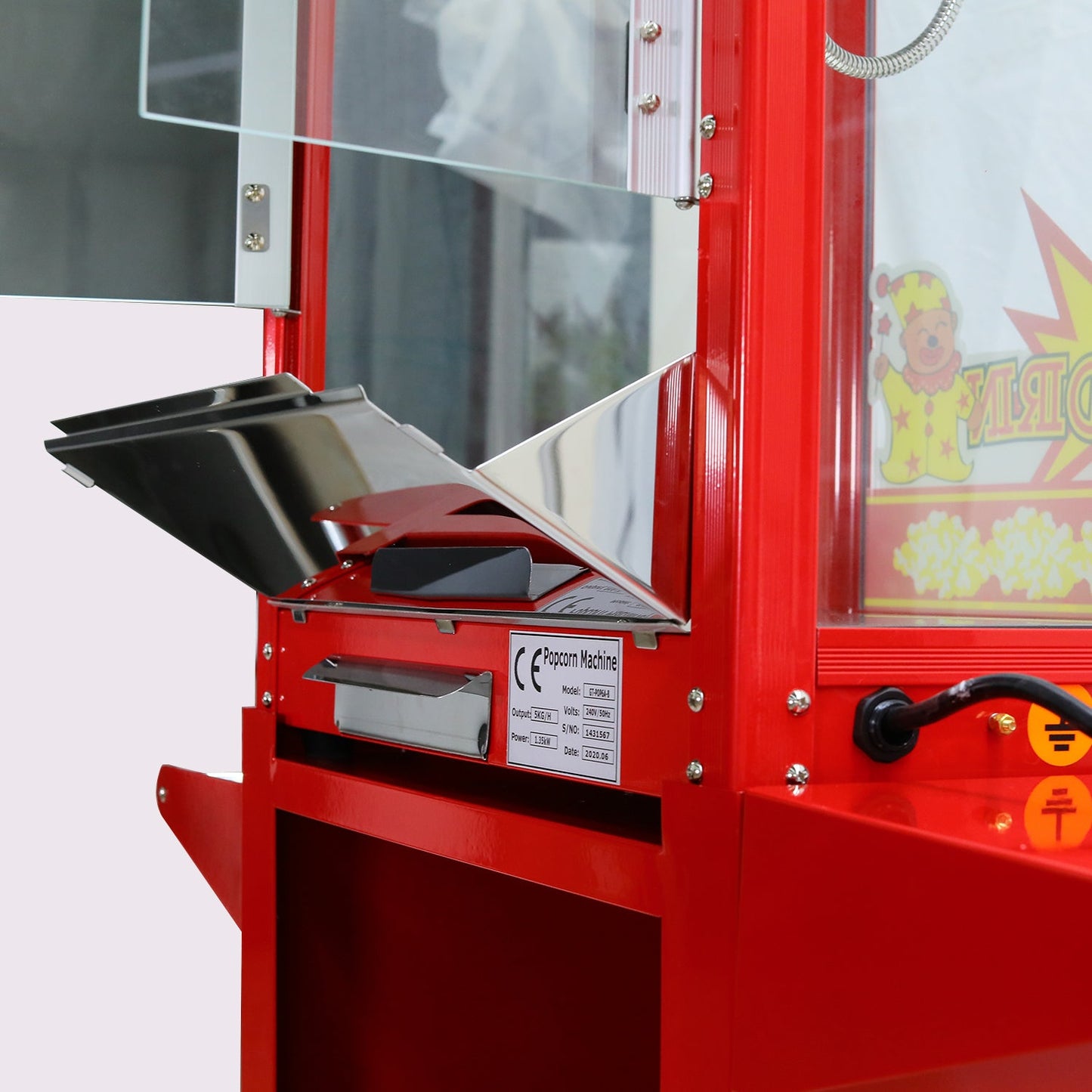 Samland 8OZ Popcorn Machine Maker on the Wheeled Cart Deck Warmer - Image 3