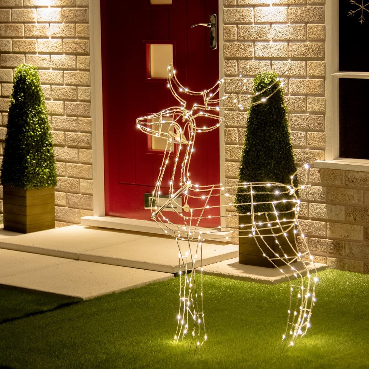 Samland Led Warm White Copper Wired 3d Standing Reindeer For Christmas Decoration - Image 2