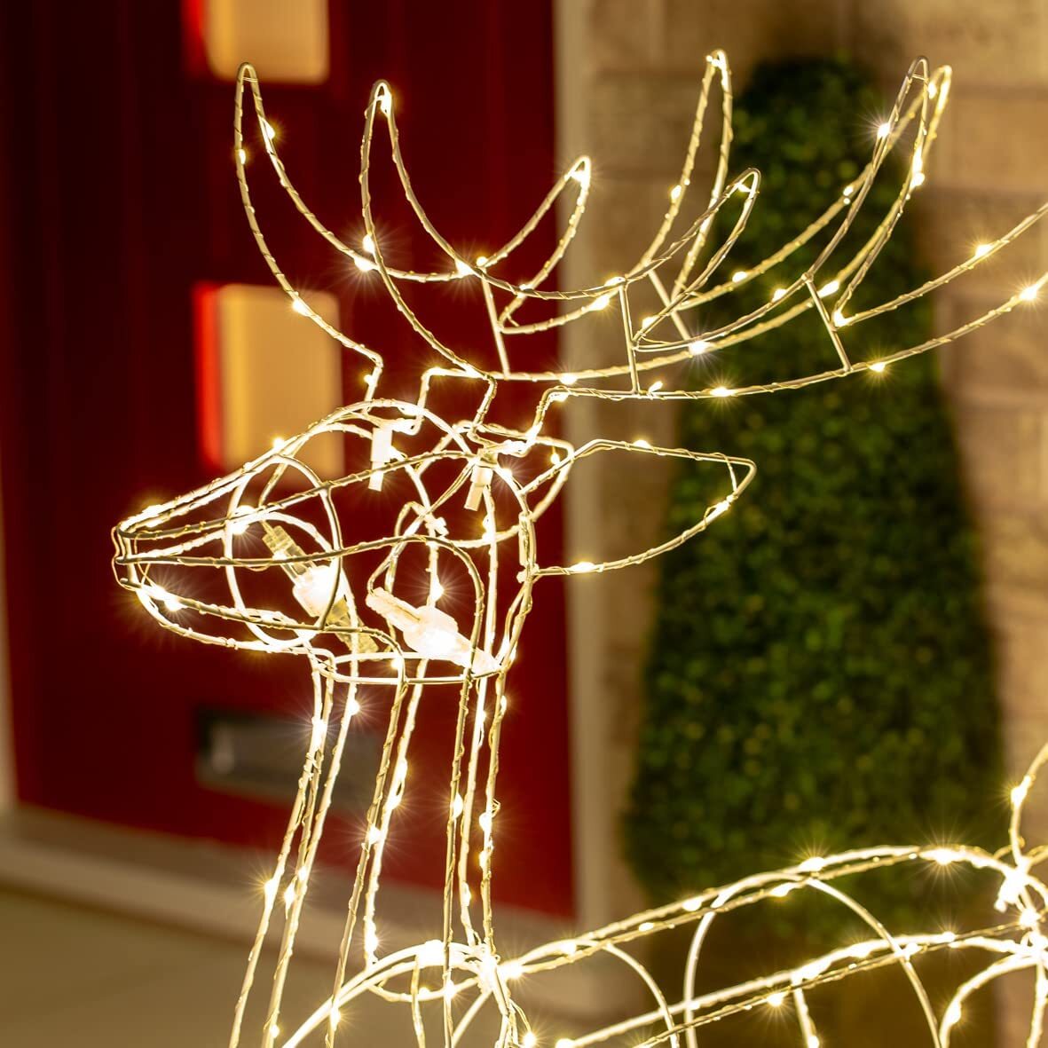 Samland Led Warm White Copper Wired 3d Standing Reindeer For Christmas Decoration - Image 3