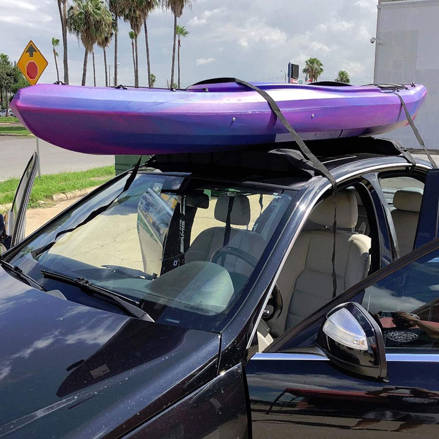 Samland Pair of Universal Soft Roof Rack Kayak Surfboard Universal for Car SUV(SRR600) - Image 3