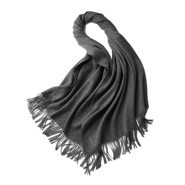 100% MERINO VIRGIN WOOL SHAWL 970115 GREY - Image 2