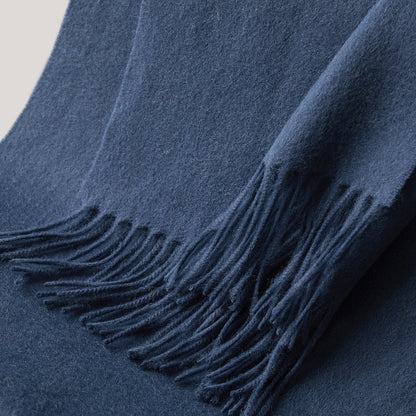 100% MERINO VIRGIN WOOL SCARF 970116 NAVY - Image 2