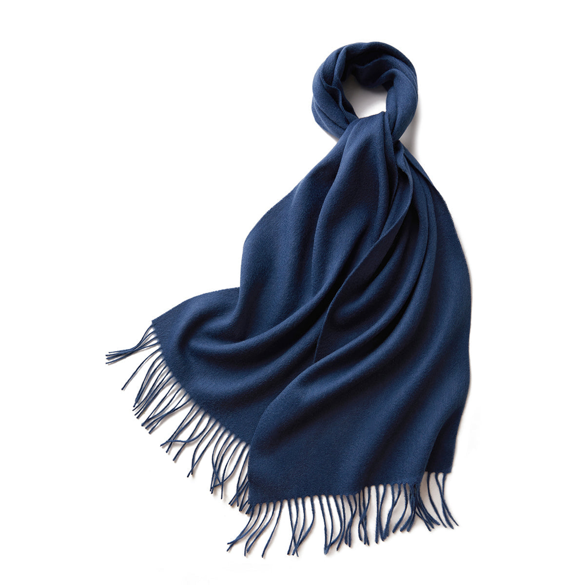 100% MERINO VIRGIN WOOL SCARF 970116 NAVY - Image 3