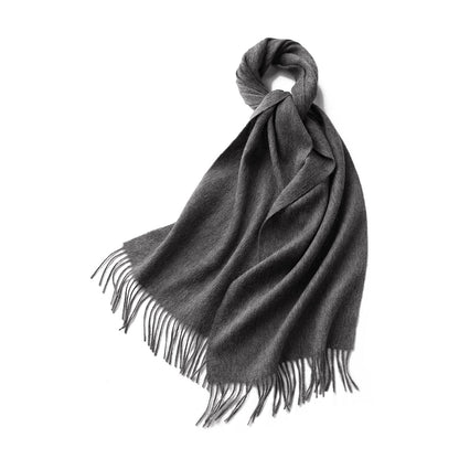 100% MERINO VIRGIN WOOL SCARF 970116 GREY - Image 4