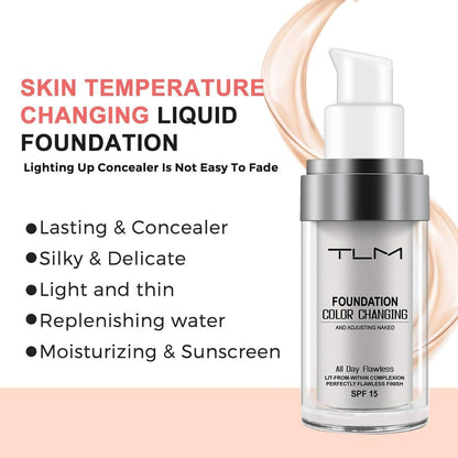 ReviGLam TLM Colour Changing Liquid Foundation Hides Wrinkles & Lines, BB Cream Makeup Base Concealer Cover Moisturizing Fluid for all Skin Tone SPF15, Pack of 2 - Image 2
