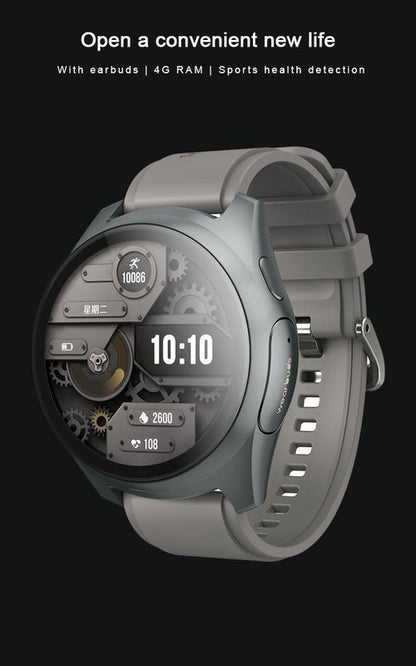 2-in-1 Smartwatch /Earphones & Charging Dock | 4GB MP3, Health Tracker | Titanium Grey | World’s First Patented - Image 4